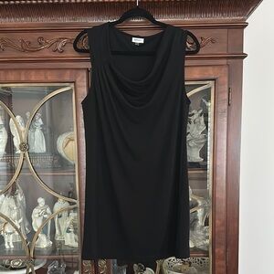 DKNYC Black Sleeveless Cowl Neck Sheath Mini Dress